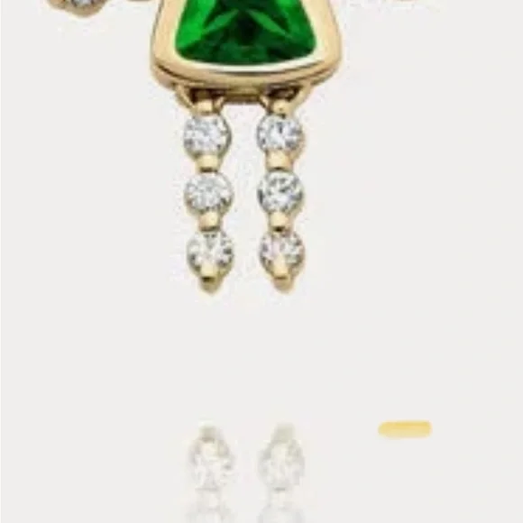 AUDRY ROSE 14K / EMERALD “LULU” PENDANT W/ ANCHOR CHAIN
REAL EMERALD & DIAMONDS - Picture 2 of 6